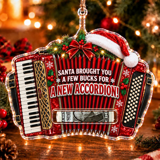 Accordion Christmas money holder ornament