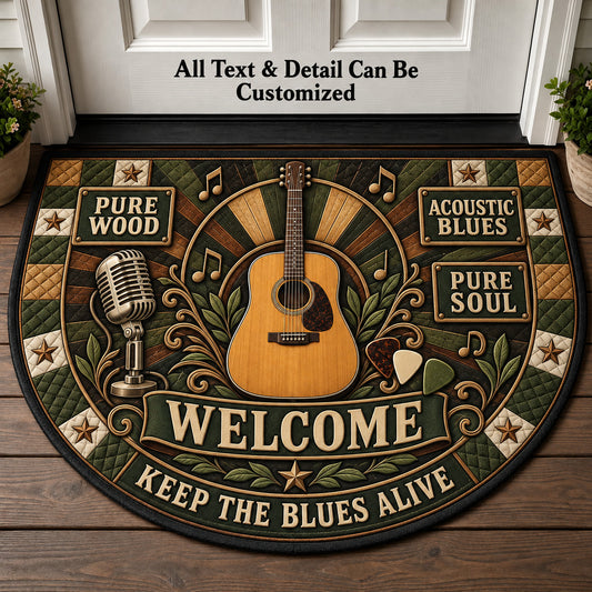 Acoustic Blues Personalized Half Round Mat | 5To9Vibe