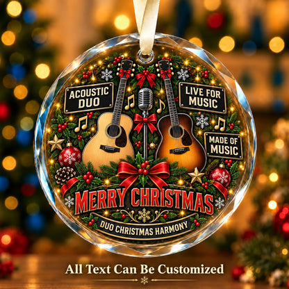 Acoustic Duo Personalized Glass Ornament | 5To9Vibe