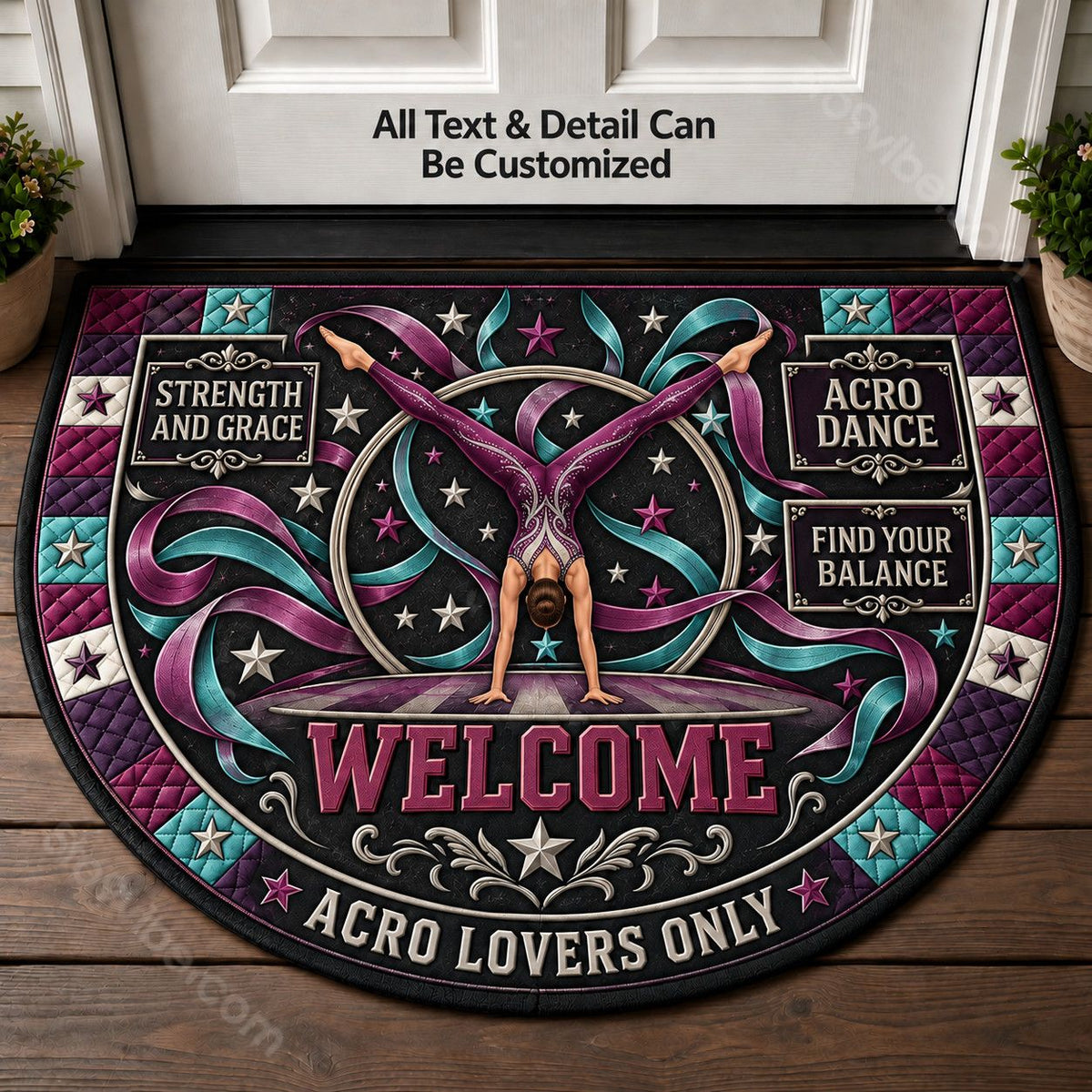Acro Dance Personalized Half Round Mat | 5To9Vibe