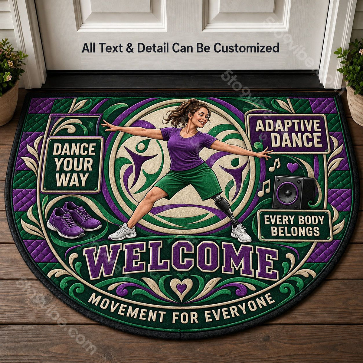 Adaptive Dance Personalized Half Round Mat | 5To9Vibe