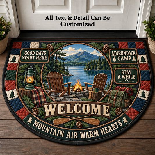 Adirondack Camp Personalized Half Round Mat | 5To9Vibe