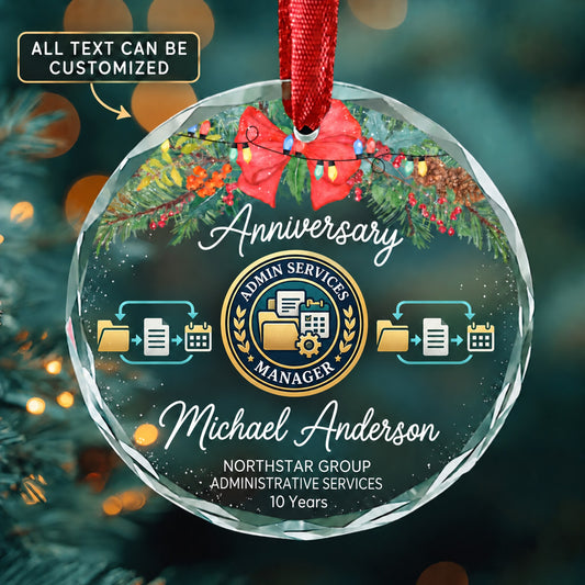 Administrative Services Managers Personalized Glass Ornament | 5To9Vibe