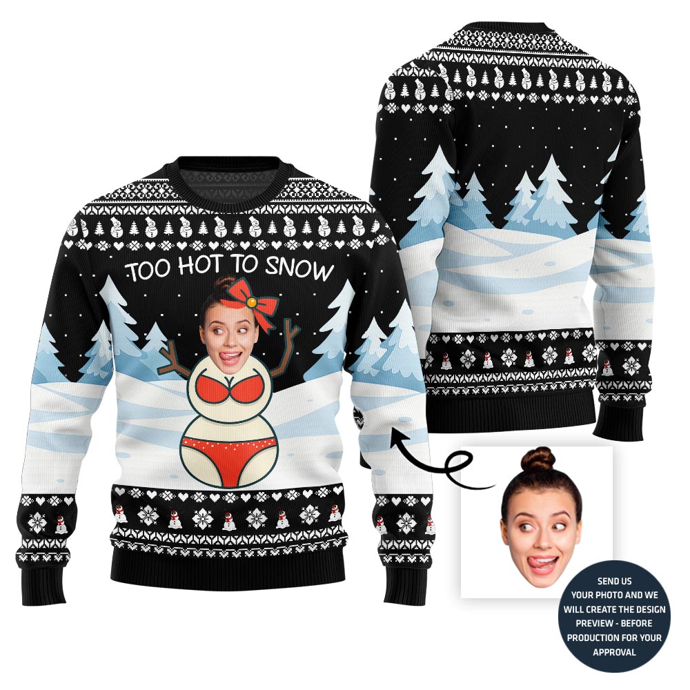 Adorable Custom Face Snowman Ugly Christmas Sweater