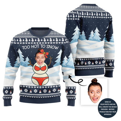 Adorable Custom Face Snowman Ugly Christmas Sweater