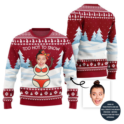 Adorable Custom Face Snowman Ugly Christmas Sweater