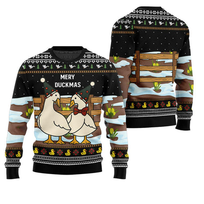 Adorable Duck Family Farm Ugly Christmas Sweater