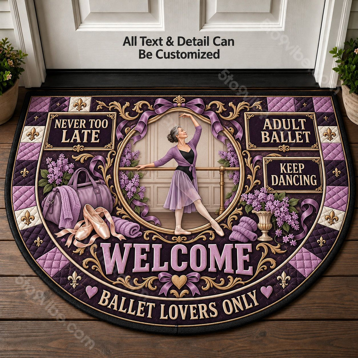 Adult Ballet Personalized Half Round Mat | 5To9Vibe