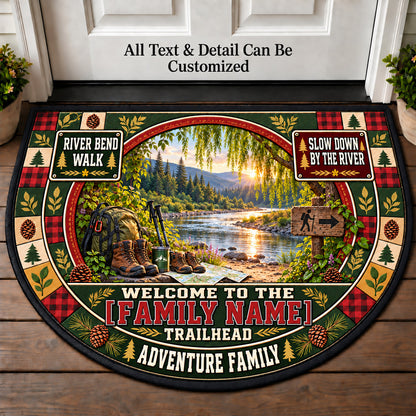 River Bend Walk - Adventure Family Personalized Half Round Mat | 5To9Vibe