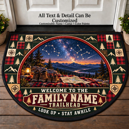 Stargazing Ridge - Adventure Family Personalized Half Round Mat | 5To9Vibe