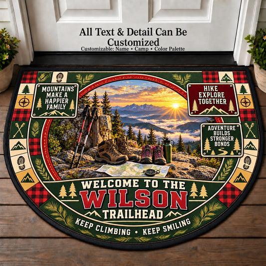 Summit View - Adventure Family Personalized Half Round Mat | 5To9Vibe