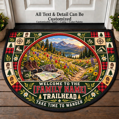 Wildflower Meadow - Adventure Family Personalized Half Round Mat | 5To9Vibe