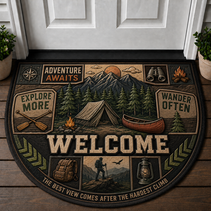 Mountain Calling Welcome Mat - Hiking & Forest Adventure Doormat - 5to9vibe