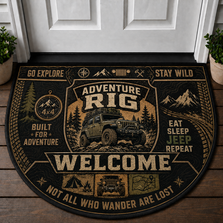 Adventure Rig Welcome Mat - Jeep 4x4 Off-Road Camping Doormat - 5to9vibe