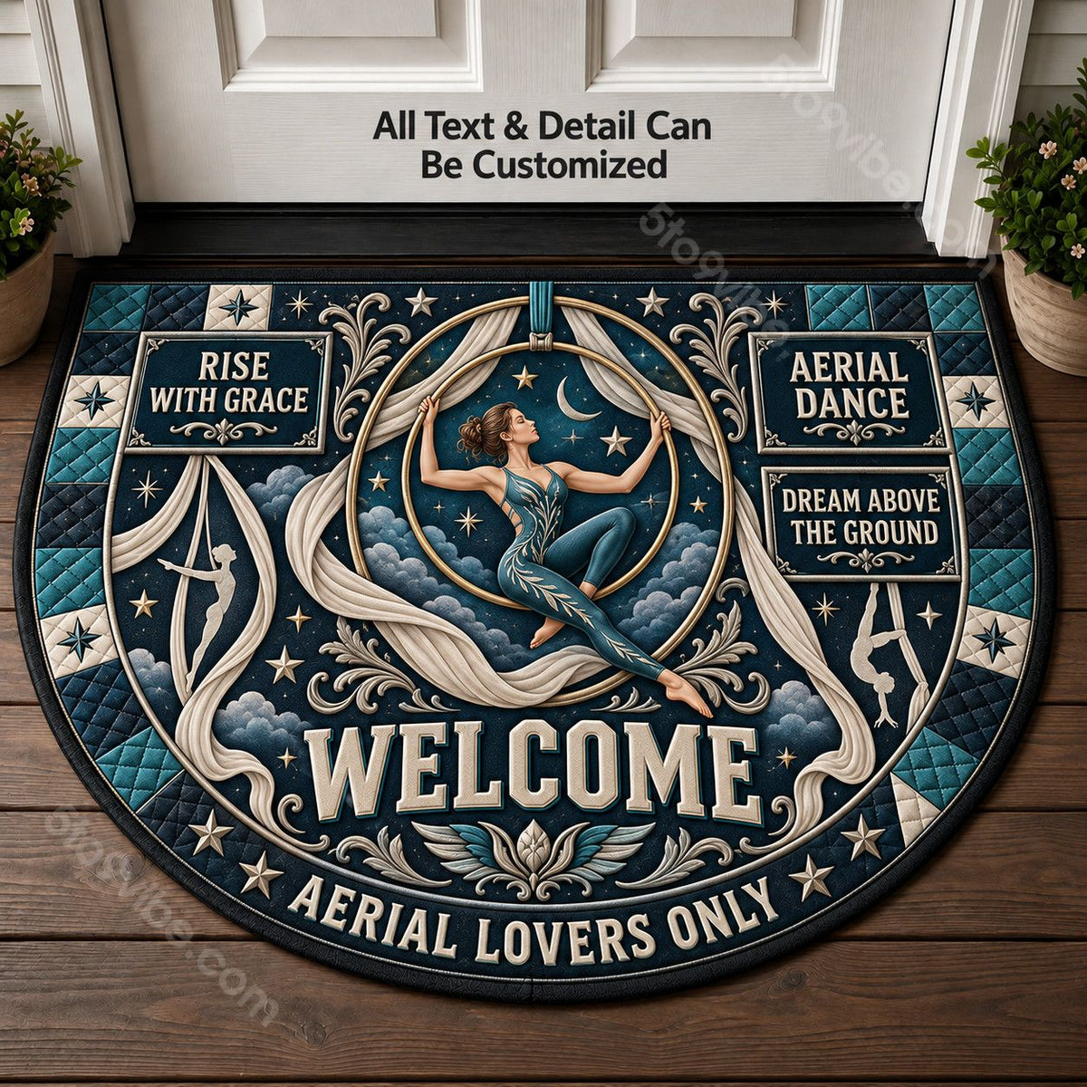 Aerial Dance Personalized Half Round Mat | 5To9Vibe