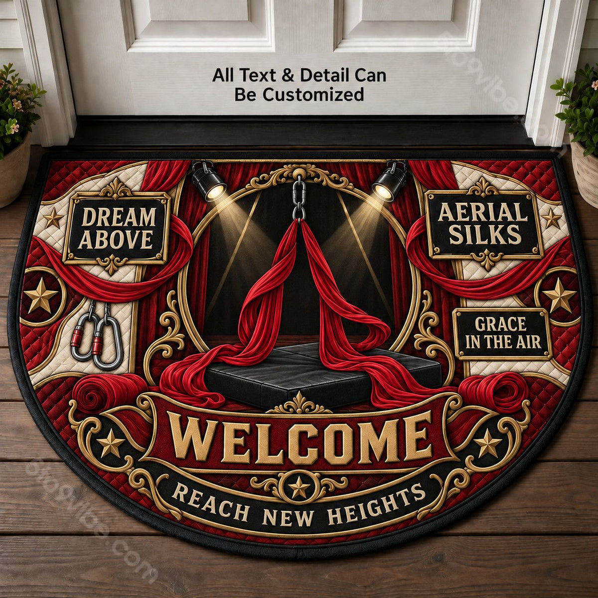 Aerial Silks Personalized Half Round Mat | 5To9Vibe