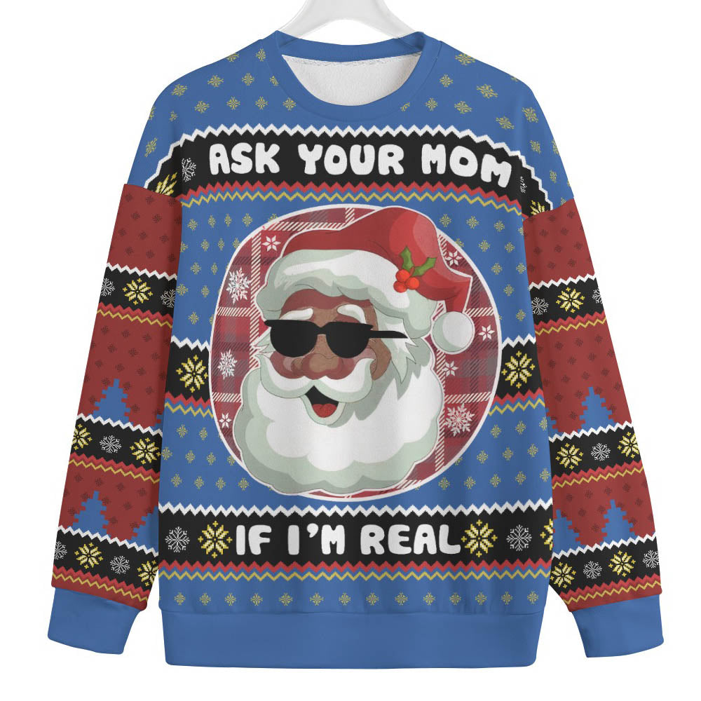 African American Santa Claus Plus Size Ugly Christmas Sweater