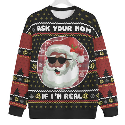 African American Santa Claus Plus Size Ugly Christmas Sweater