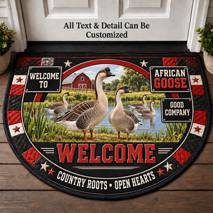 African Goose Personalized Half Round Mat | 5To9Vibe
