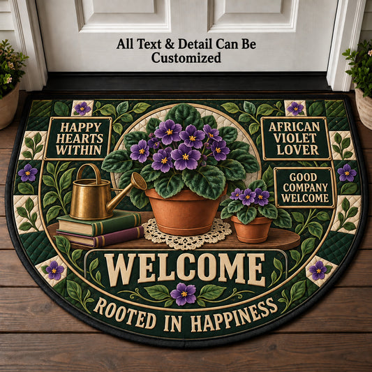 African Violet Lover Personalized Half Round Mat | 5To9Vibe