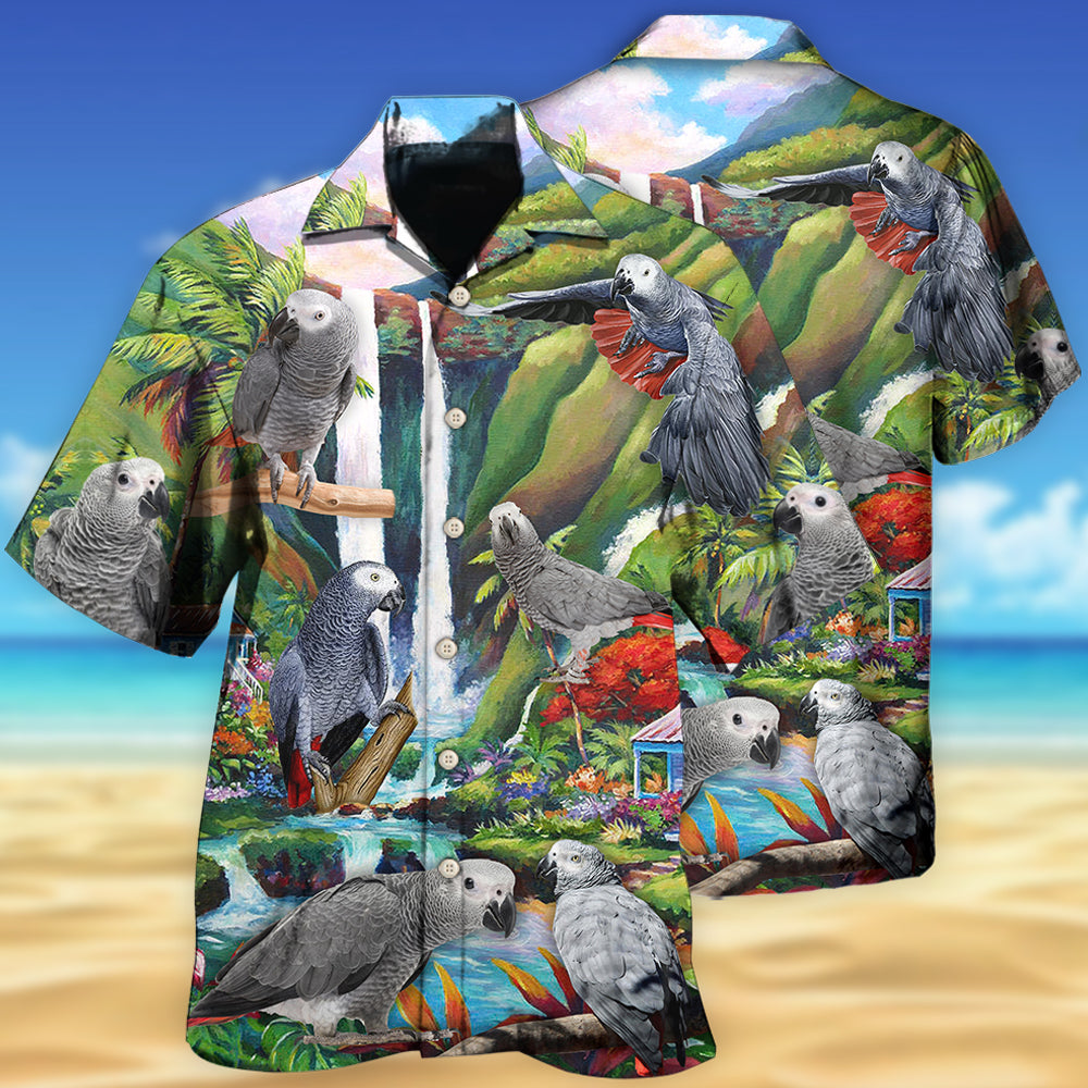 Parrot African Grey Style - Hawaiian Shirt 