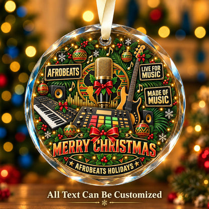 Afrobeats Personalized Glass Ornament | 5To9Vibe