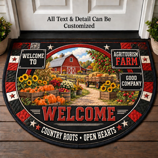 Agritourism Farm Personalized Half Round Mat | 5To9Vibe