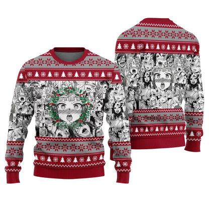 Ahegao Funny Ugly Christmas Sweater