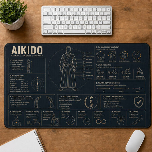 Aikido Sports Visual Guide Desk Mat | 5To9Vibe