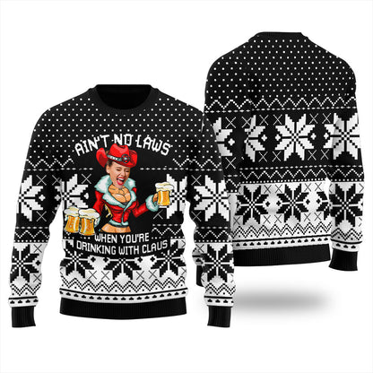Aint No Laws Custom Christmas Sweater Men's