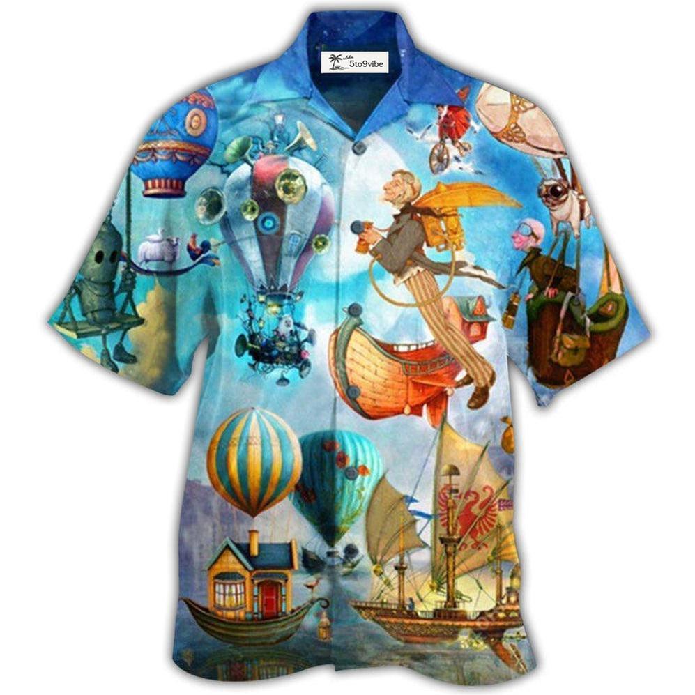 Hawaiian Shirt / Adults / S Air Balloon Flying Steampunk World - Hawaiian Shirt 