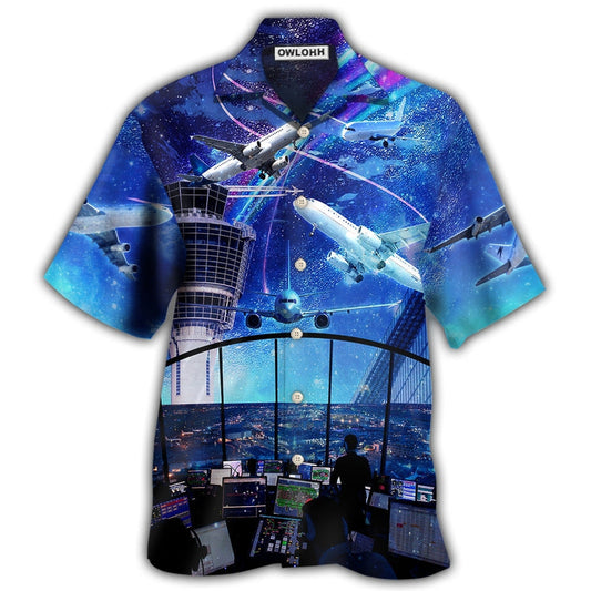 Hawaiian Shirt / Adults / S Airplane And Air Traffic Controller - Hawaiian Shirt 