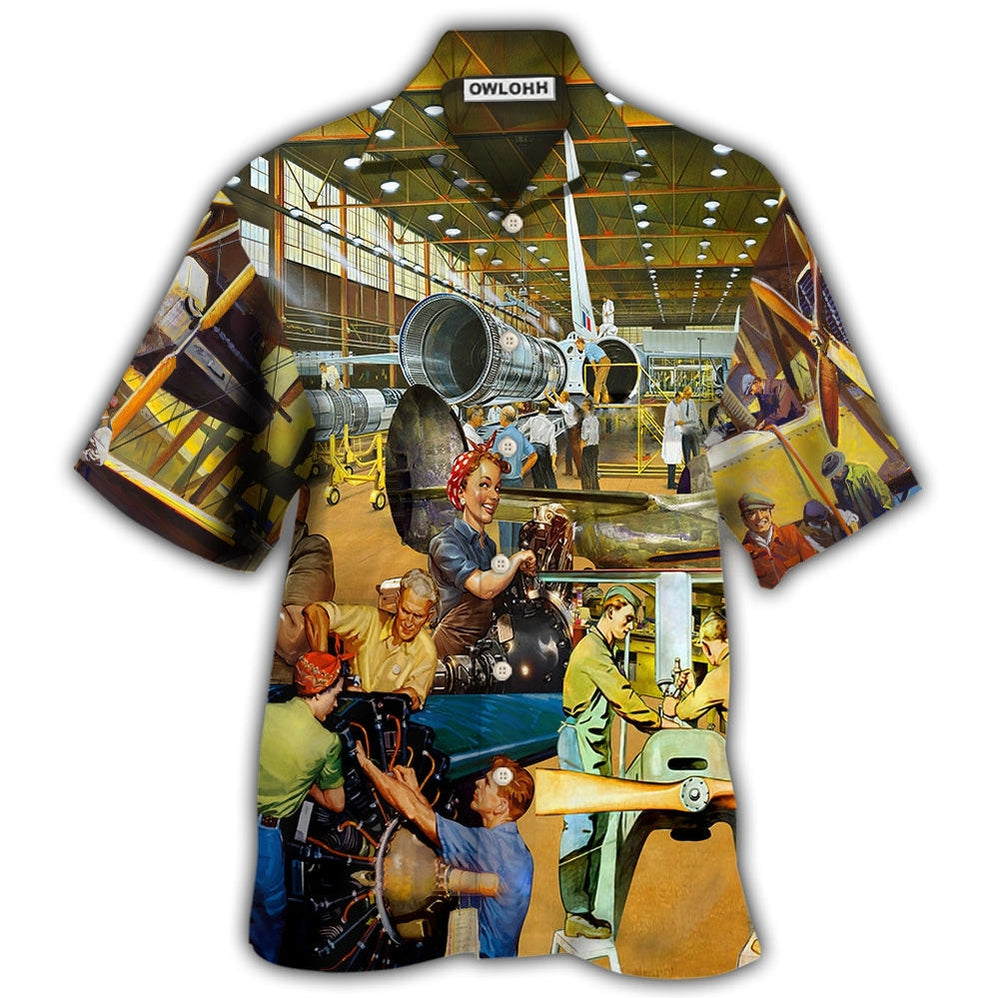 Hawaiian Shirt / Adults / S Aircraft Mechanic Style - Hawaiian Shirt 