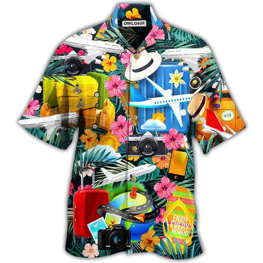 Hawaiian Shirt / Adults / S Airplane Take Your Flights Go Anywhere With Lovely Flower - Hawaiian Shirt 