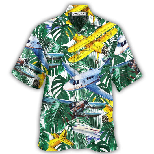 Hawaiian Shirt / Adults / S Airplane Tropical Leaf Wish Right Now - Hawaiian Shirt 