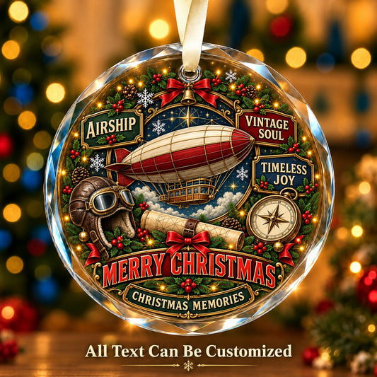 Airship Personalized Glass Ornament | 5To9Vibe
