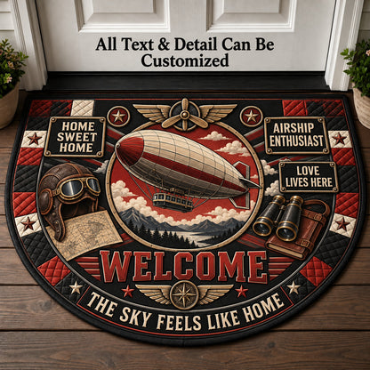 Airship Enthusiast Personalized Half Round Mat | 5To9Vibe