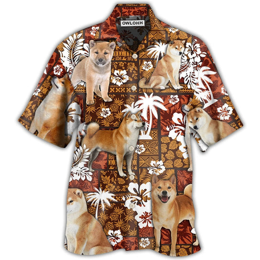 Hawaiian Shirt / Adults / S Akita Dog Lovely Tropical Style - Hawaiian Shirt 