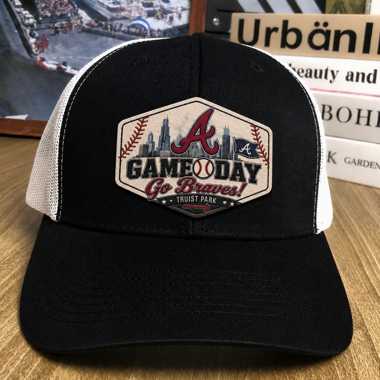 All Teams Baseball Logo Game Day Leather Patch Premium Mesh Snap Back Cap | Trucker Cap