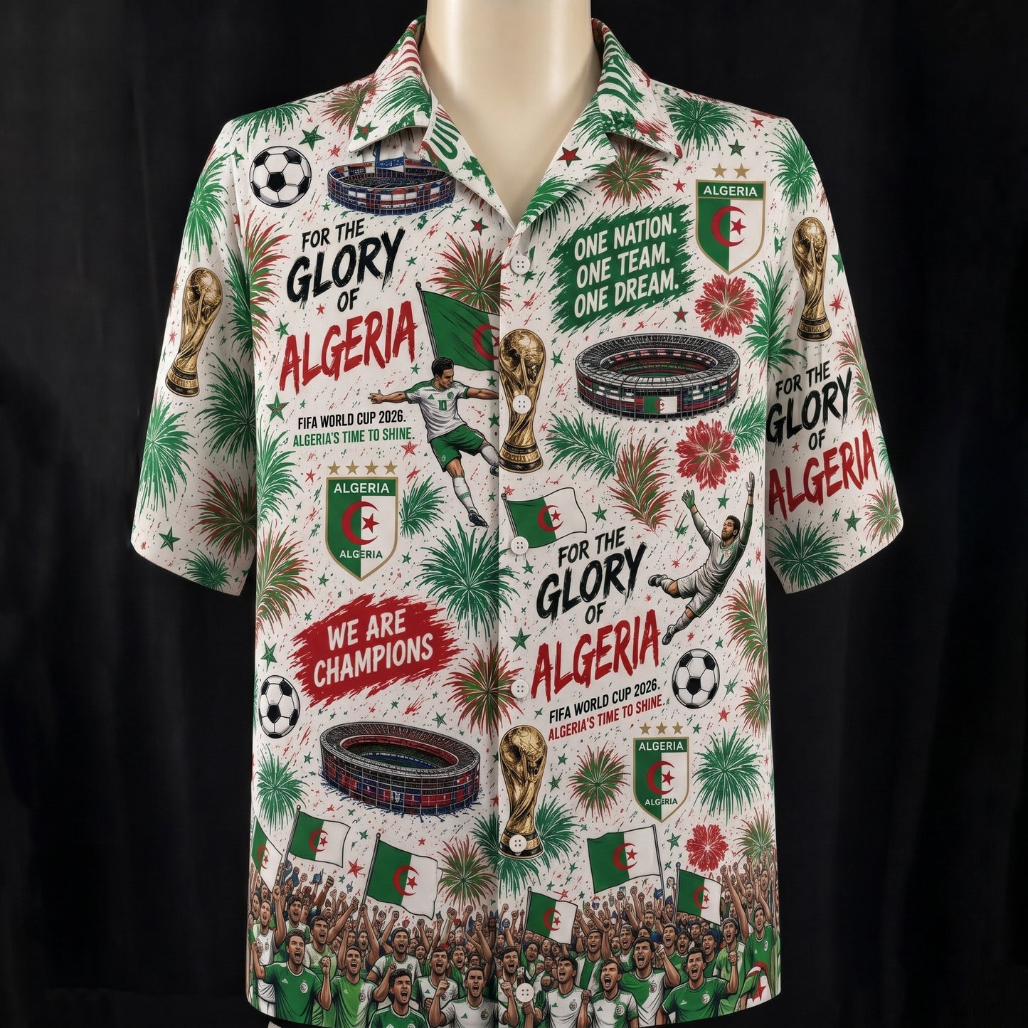 All Teams World Cup Champion Football Soccer Unisex Button-Up Hawaiian Shirt For Men & Women