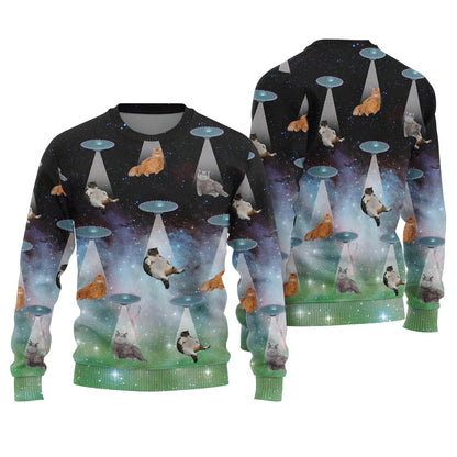 Alien Cat Meme Ugly Christmas Sweater