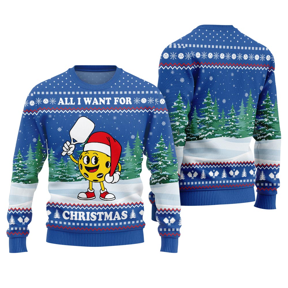 All I Want For Christmas Is A Pickleball Ugly Sweater