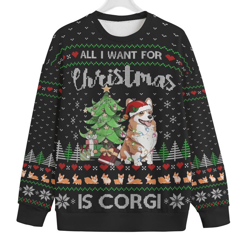 All I Want For Christmas Is Corgi Big And Tall Xmas Sweaters