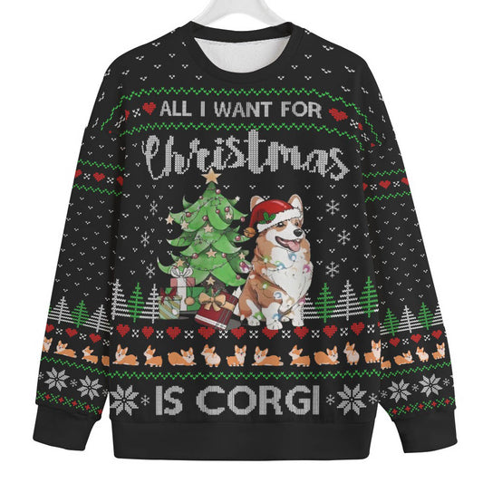 All I Want For Christmas Is Corgi Big And Tall Xmas Sweaters