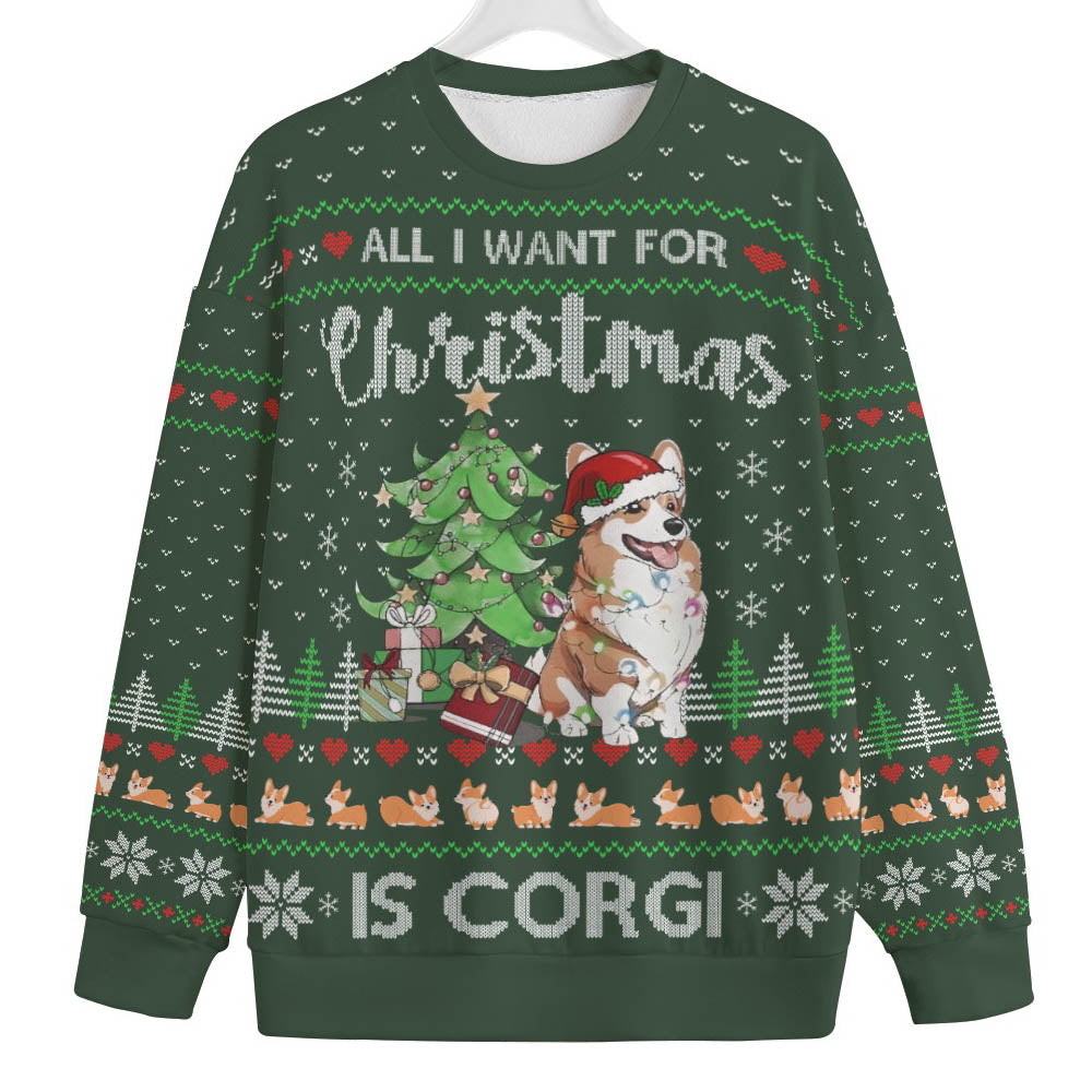 All I Want For Christmas Is Corgi Big And Tall Xmas Sweaters