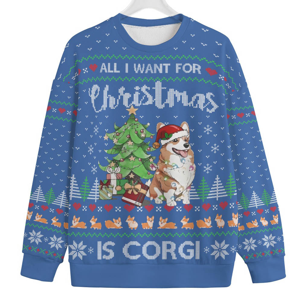 All I Want For Christmas Is Corgi Big And Tall Xmas Sweaters