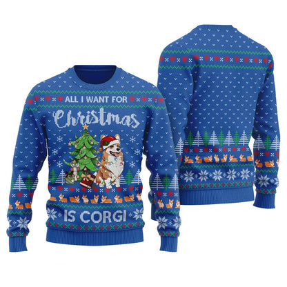 Merry Christmas Corgi Men's Ugly Sweater