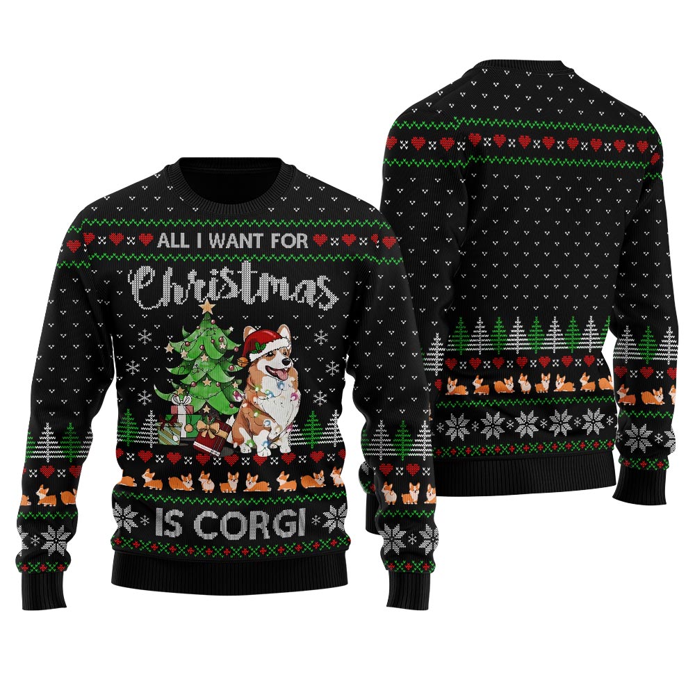 Merry Christmas Corgi Men's Ugly Sweater
