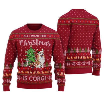 All I Want For Christmas Is Corgi Ugly Christmas Sweater For Women