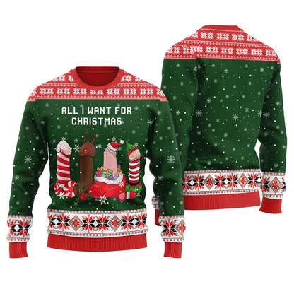 Merry Dickmas Women's Ugly Funny Sweater